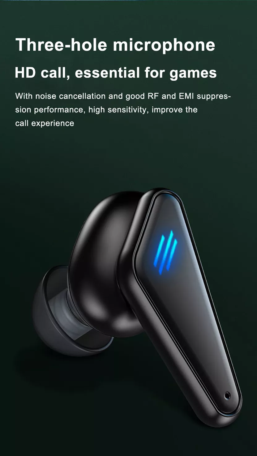 Casti wireless Game Sports K55, Bluetooth 5.0, compatibile Android & IOS, rezistente apa, microfon incorporat, Negre