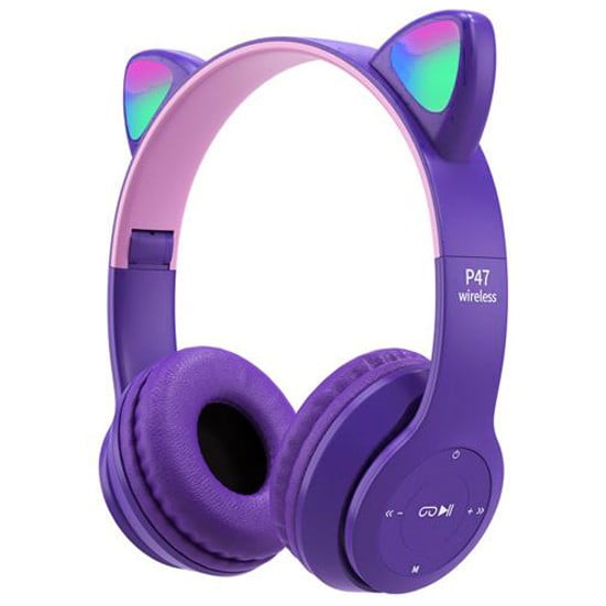 Casti Wireless Copii, Urechi Pisica, Bluetooth 5.0, HandsFree, Hifi, Bass Stereo, LED, TF, Mov