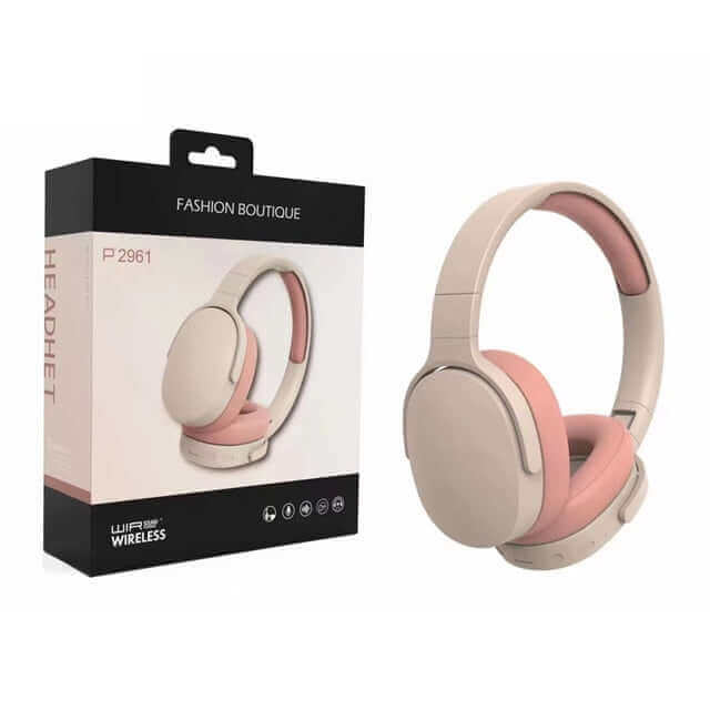 Casti Over the Ear, Sport& Gaming, VALA® Fashion Boutique P2961, Noise Reduction, Wireless, Bluetooth, Microfon, Roz